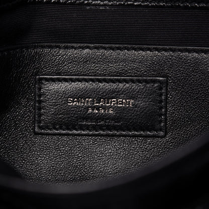 Saint Laurent Crinkled Calfskin Matelasse Monogram Baby Niki Chain Satchel Black 6 of 14