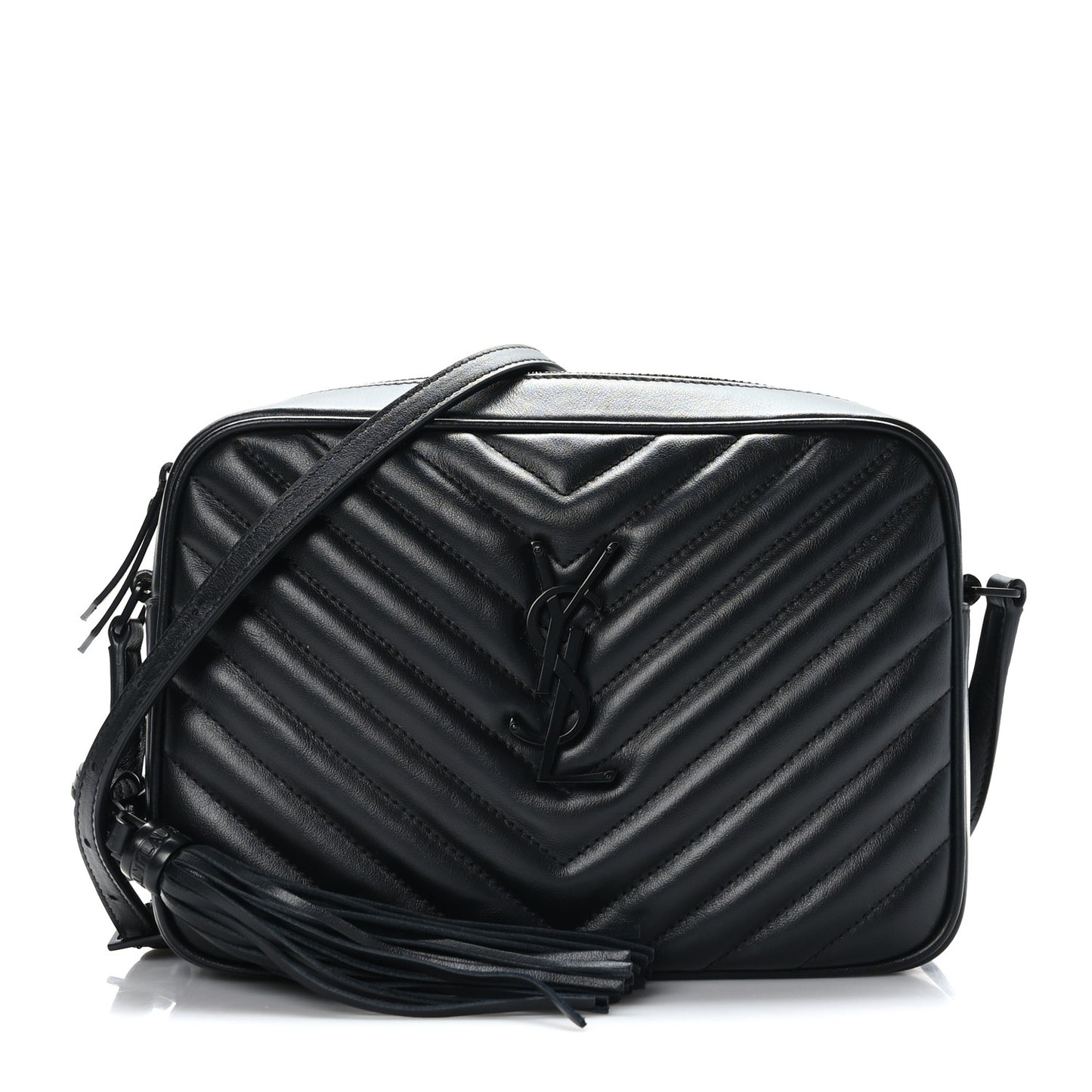 Calfskin Matelasse Monogram Monochrome Lou Camera Bag Black