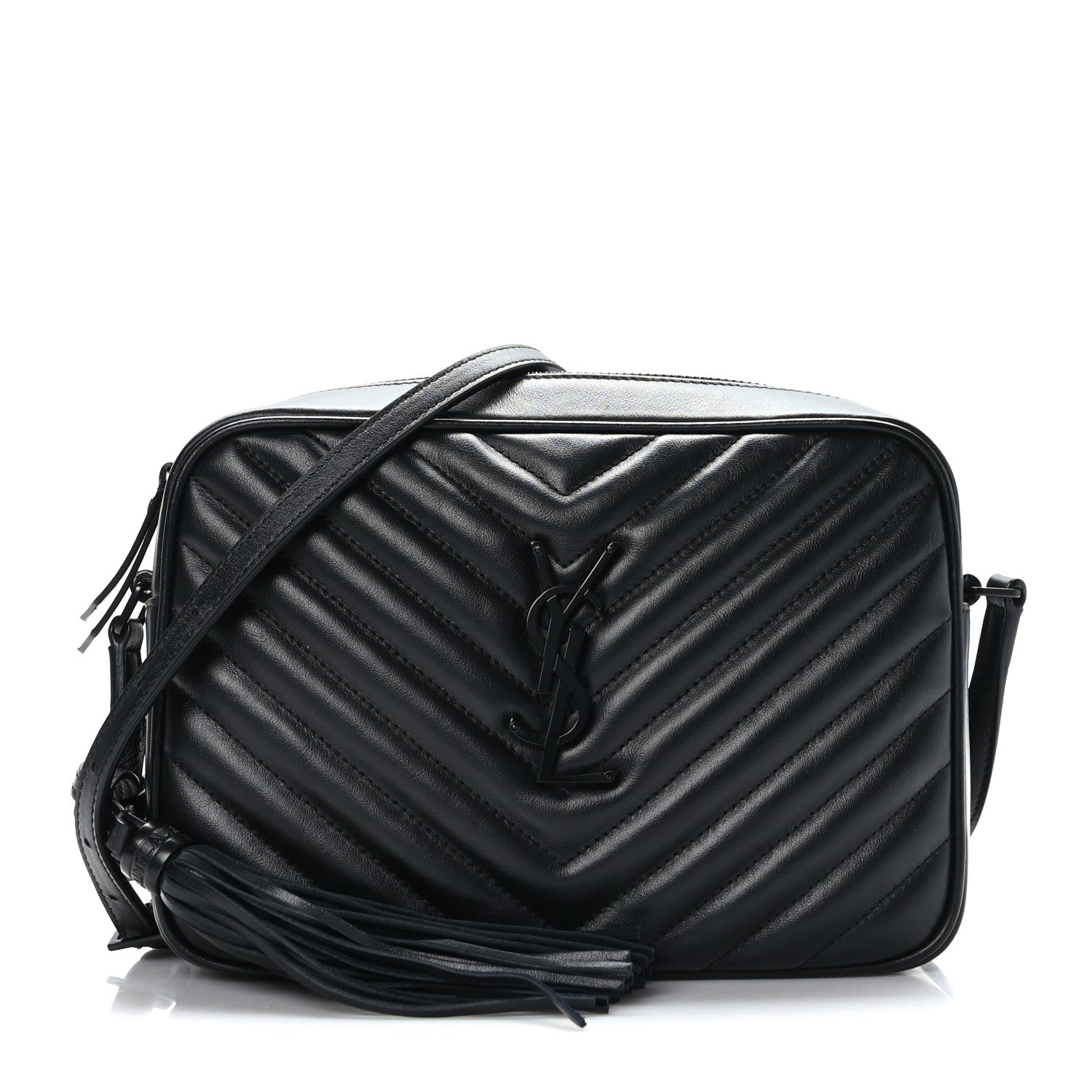 Saint Laurent Calfskin Matelasse Monogram Monochrome Lou Camera Bag Black 1 of 10