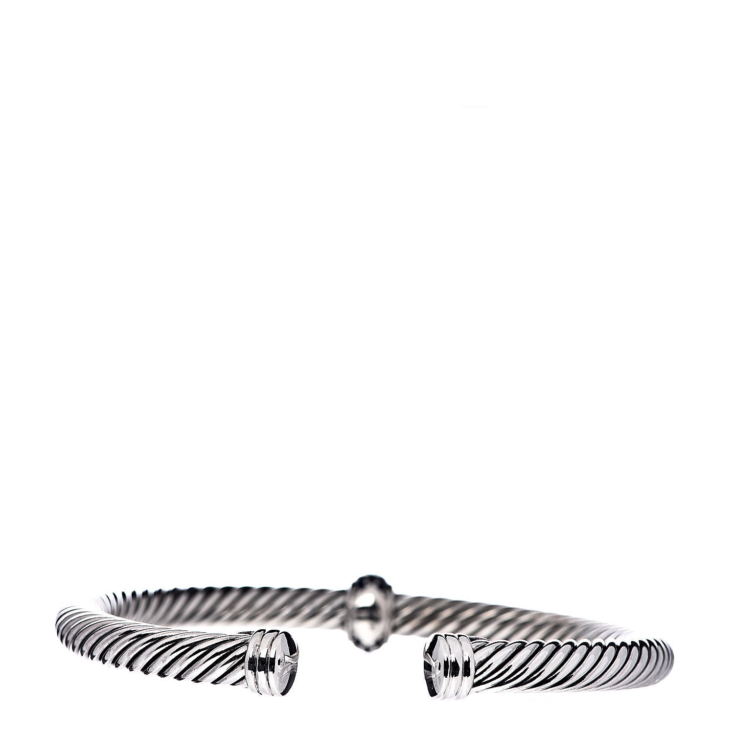 David Yurman Sterling Silver Blue Sapphire 5mm Cable Classics Single Station Bracelet 3 of 4