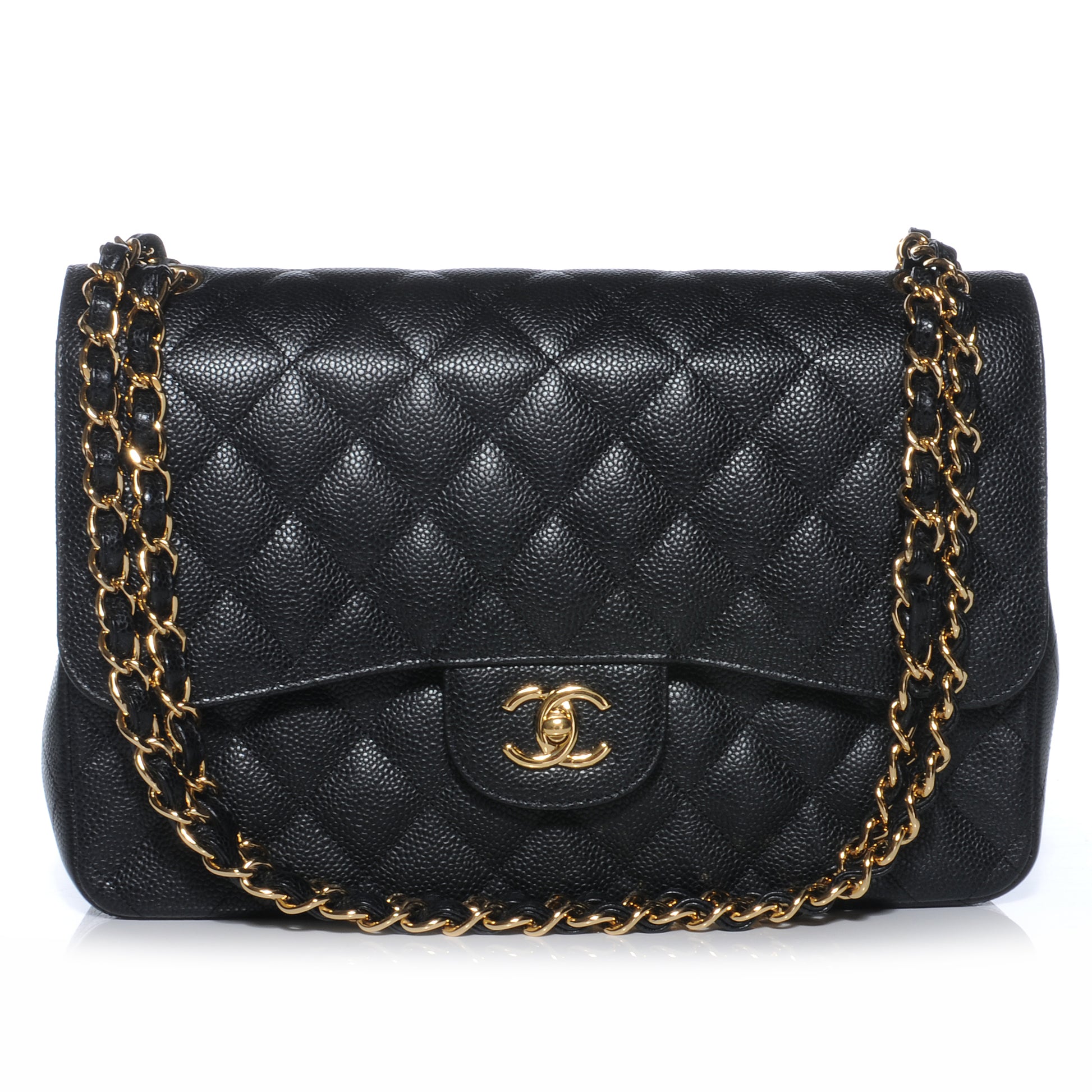 Chanel Caviar Quilted Jumbo Double Flap Black 1 of 8