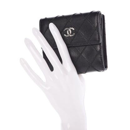 Chanel Lambskin Diamond Stitched Compact Wallet Black 2 of 12