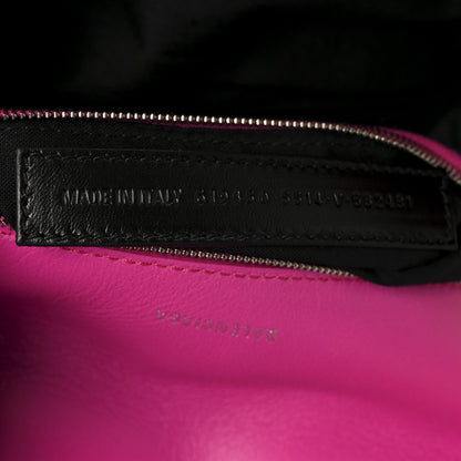 Balenciaga Nappa Calfskin Quilted Touch B Puffy Clutch Fuchsia 7 of 8