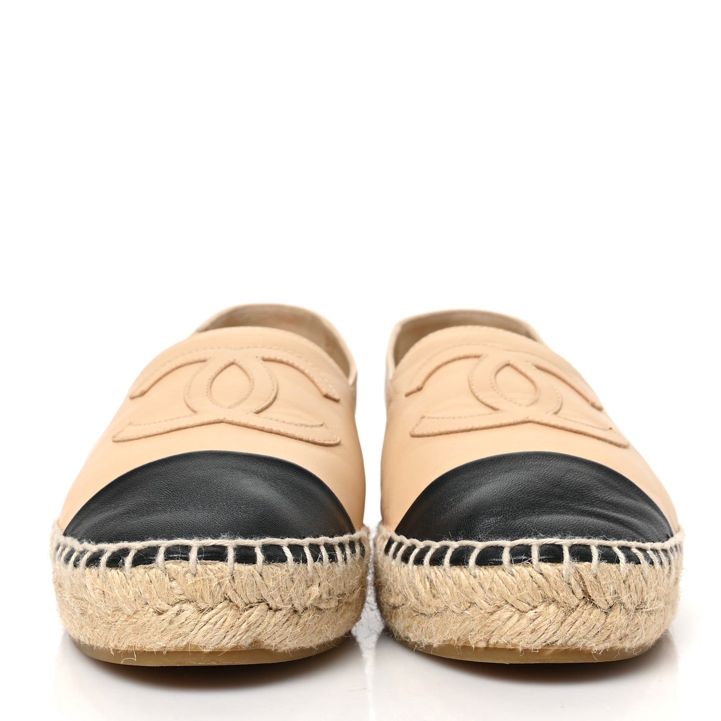 Lambskin CC Espadrilles 36 Beige Black