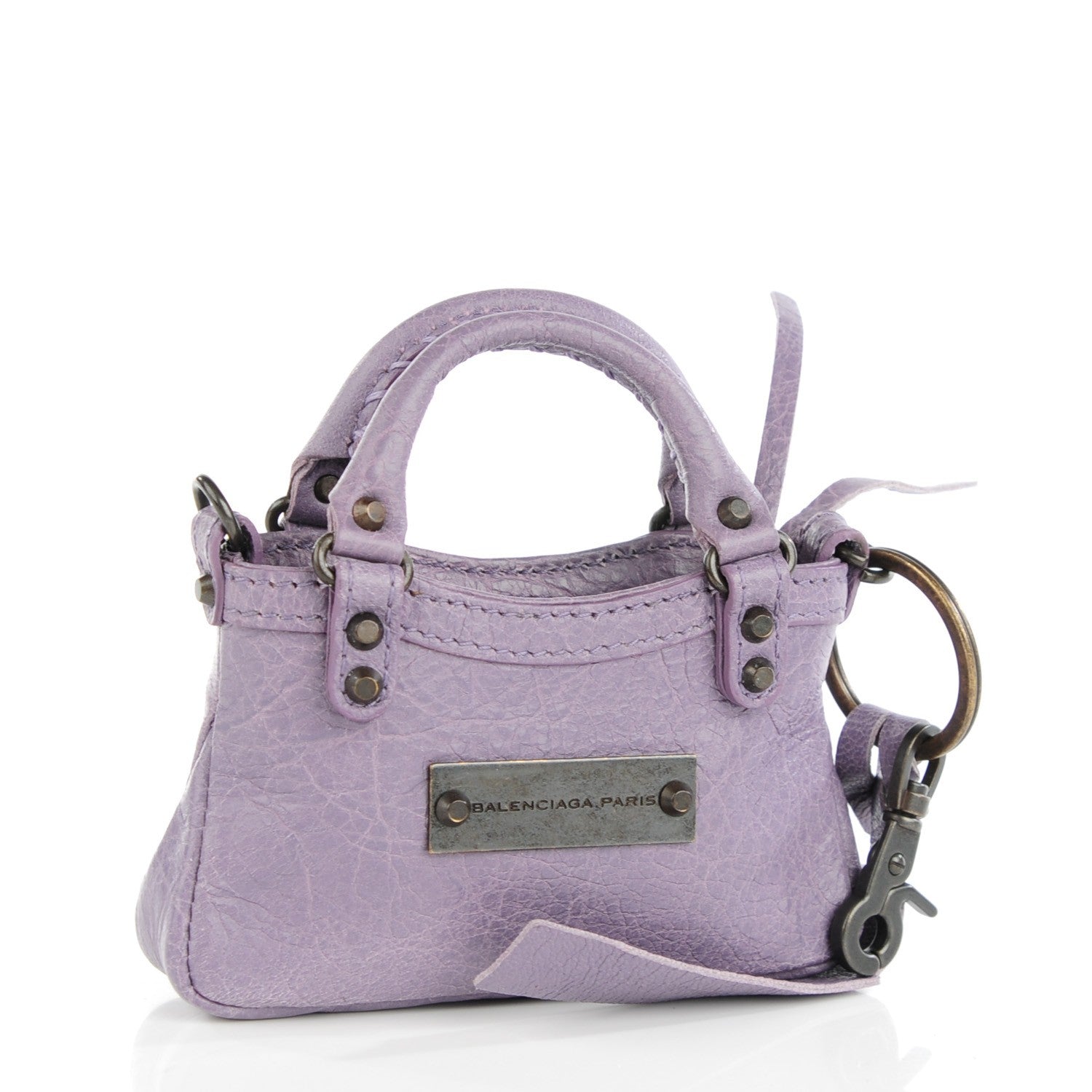 Balenciaga Agneau Classic Hardware Mini First Bag Charm Glycine 3 of 6