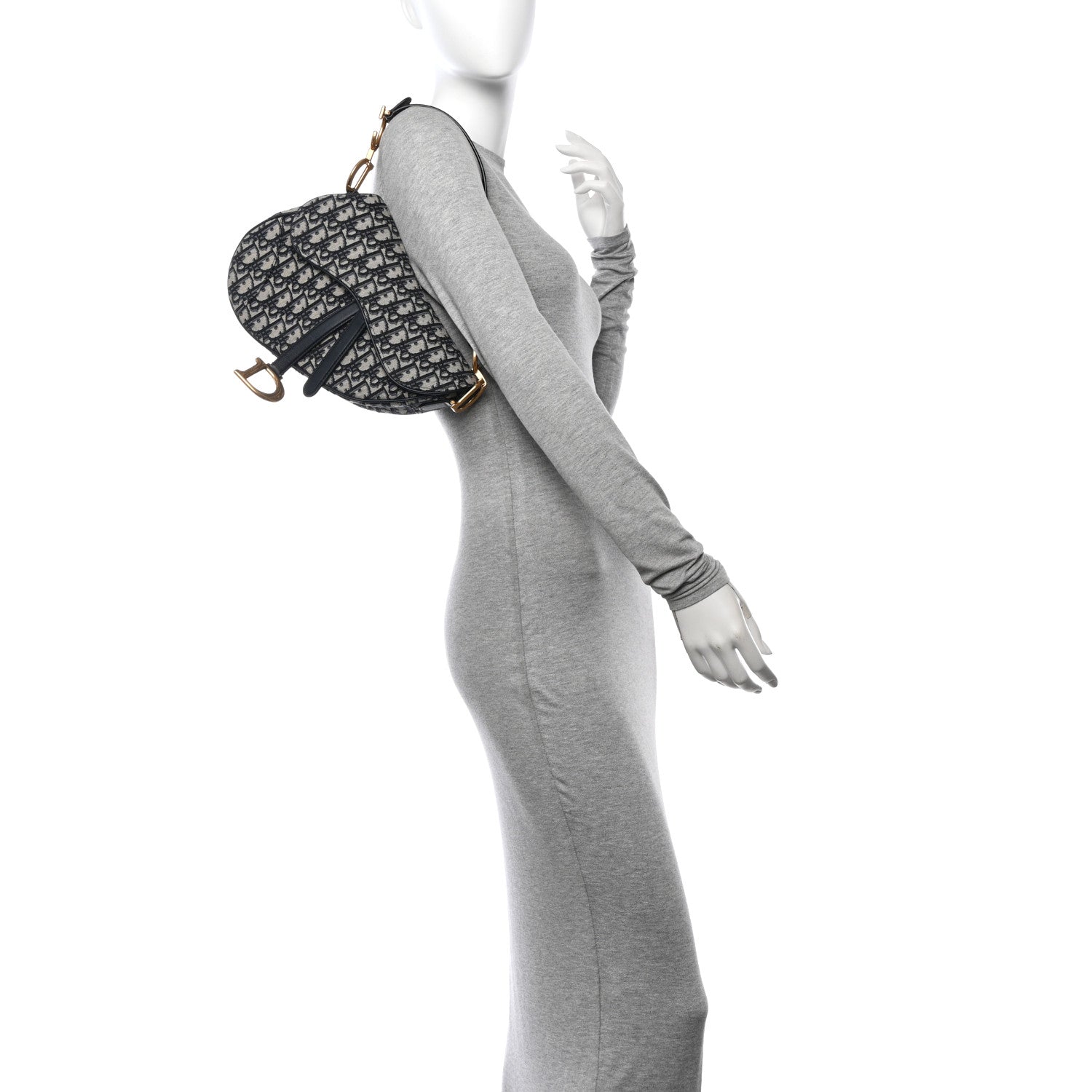 Christian Dior Oblique Saddle Bag Blue 2 of 10