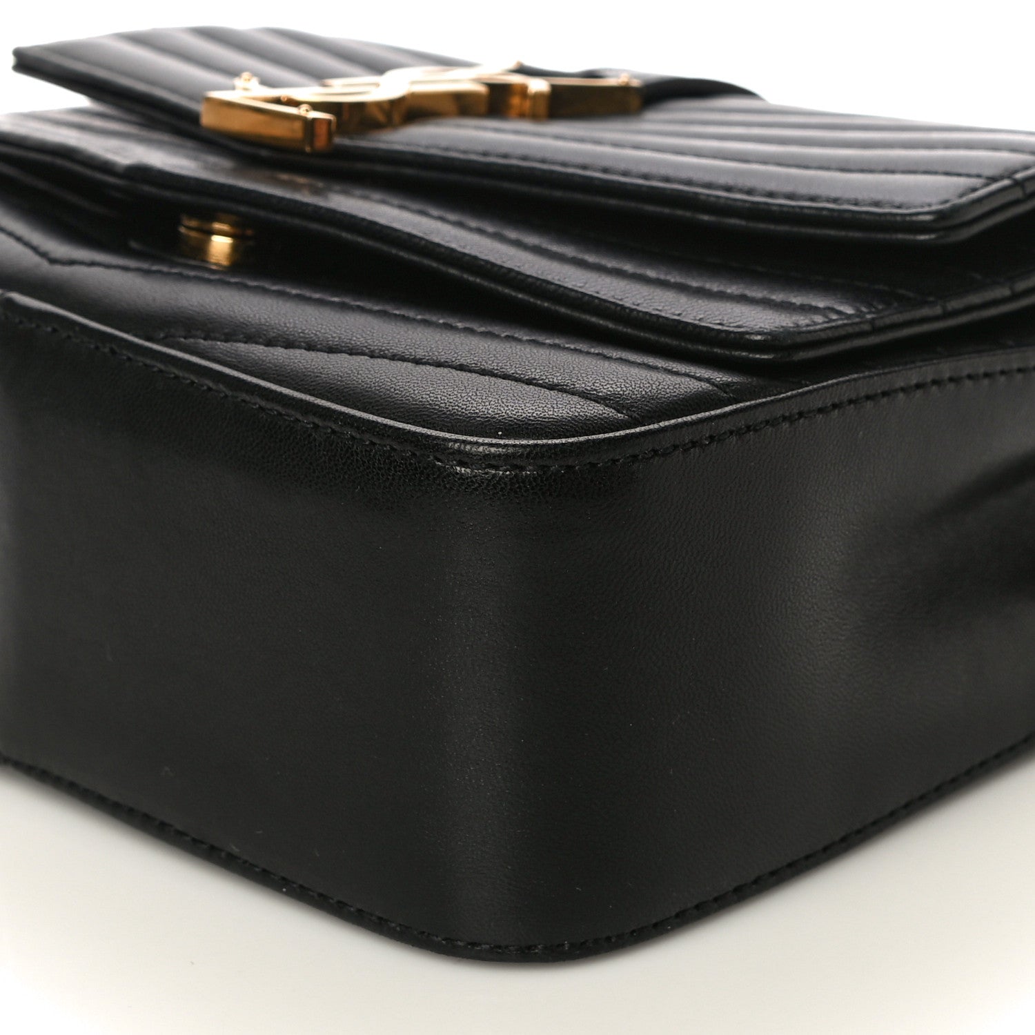 Saint Laurent Lambskin Matelasse Chevron Monogram Small Sulpice Bag Black 10 of 11