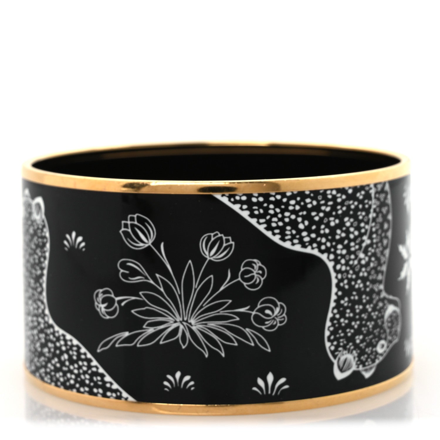 Hermes Enamel Printed Extra Wide Les Leopards Bracelet 65 Positif Negatif 6 of 6