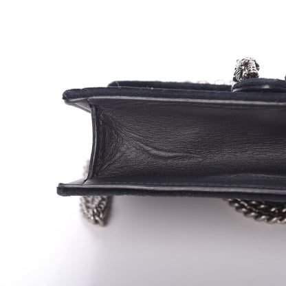 Gucci Velvet Crystal Super Mini Dionysus Shoulder Bag Black 11 of 13
