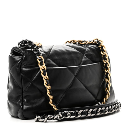 Chanel Goatskin Quilted Medium Chanel 19 Flap Black 3 of 10