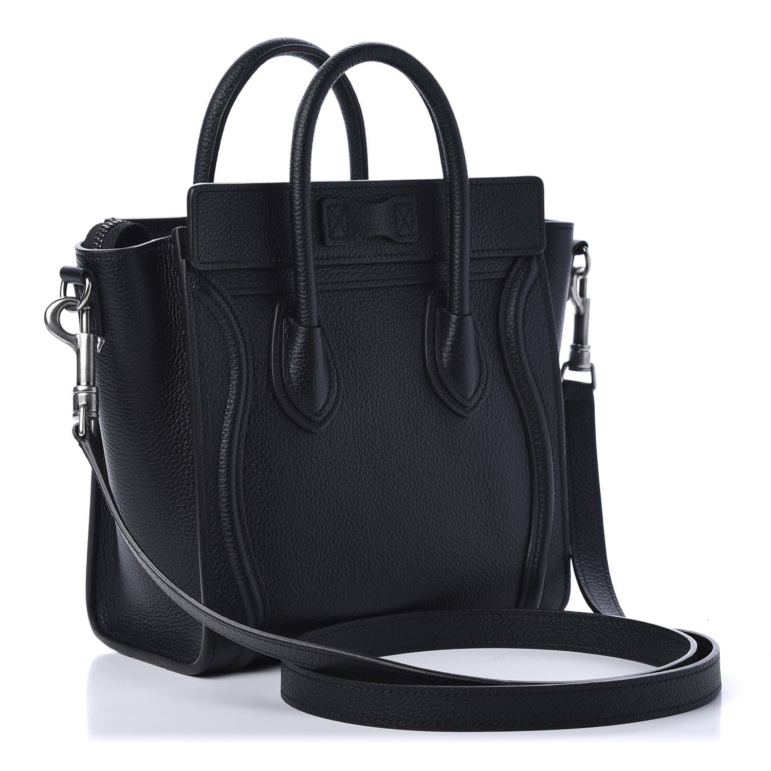 Celine Drummed Calfskin Nano Luggage Black 4 of 11