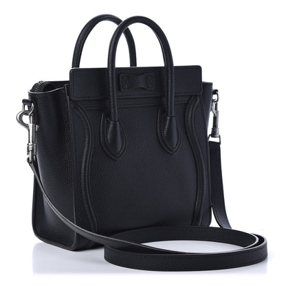 Celine Drummed Calfskin Nano Luggage Black 4 of 11