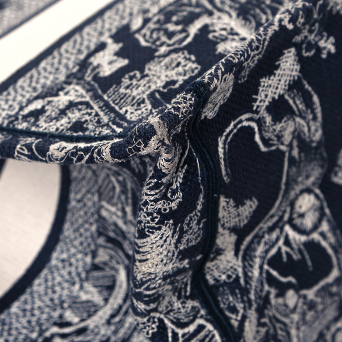Canvas Embroidered Medium Dioriviera Toile De Jouy Book Tote Blue