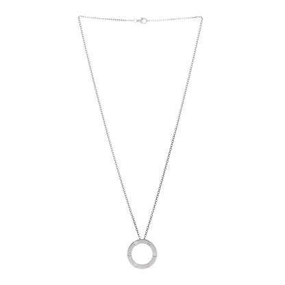 Cartier 18K White Gold 3 Diamonds LOVE Pendant Necklace 2 of 5