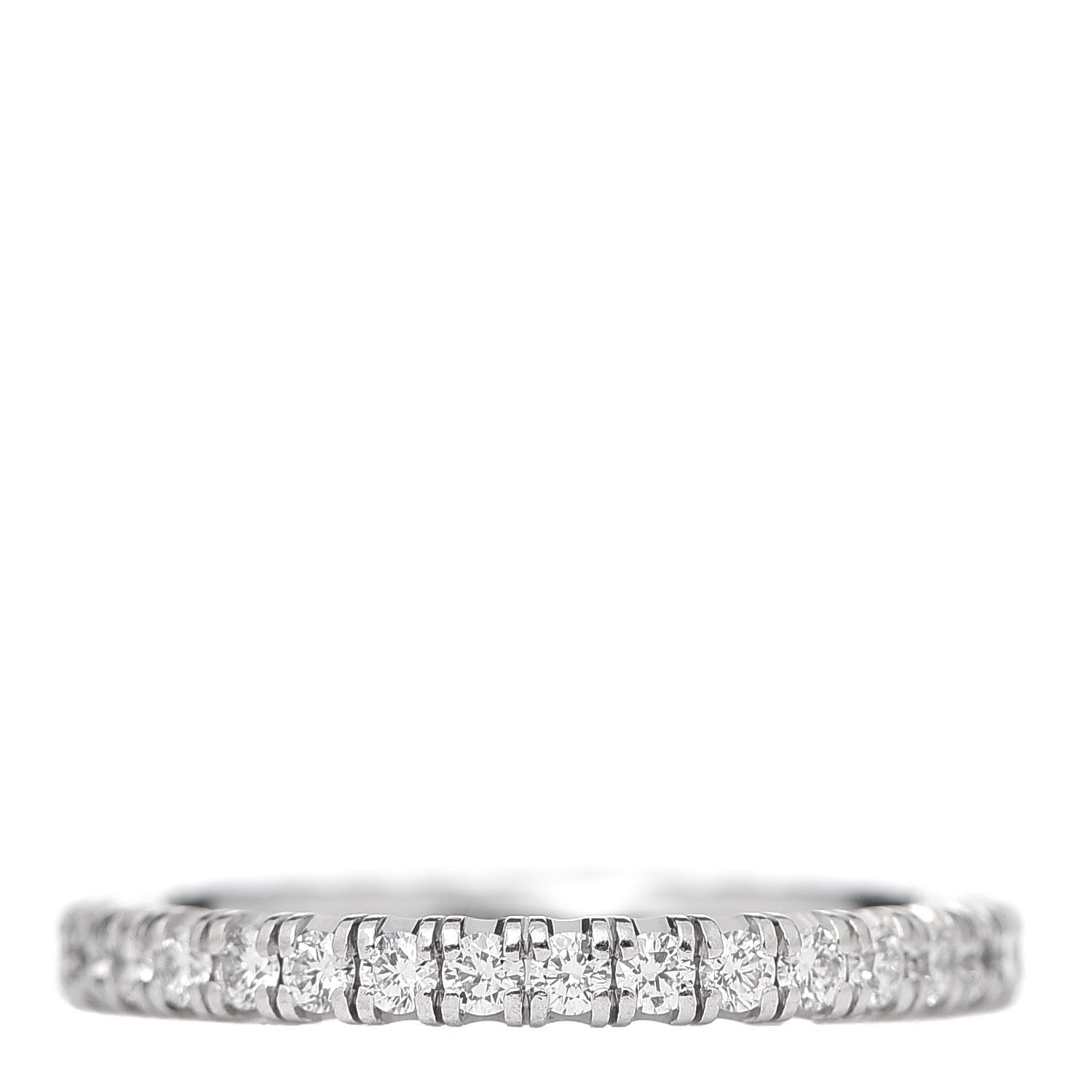 Cartier 18K White Gold Diamond 2mm Etincelle de Wedding Band Ring 47 4 1 of 5