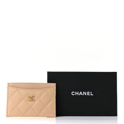 Chanel Caviar Quilted Card Holder Beige 11 of 11