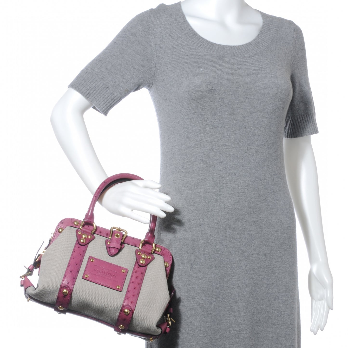 Toile Ostrich Trianon Sac de Nuit MM Lilac
