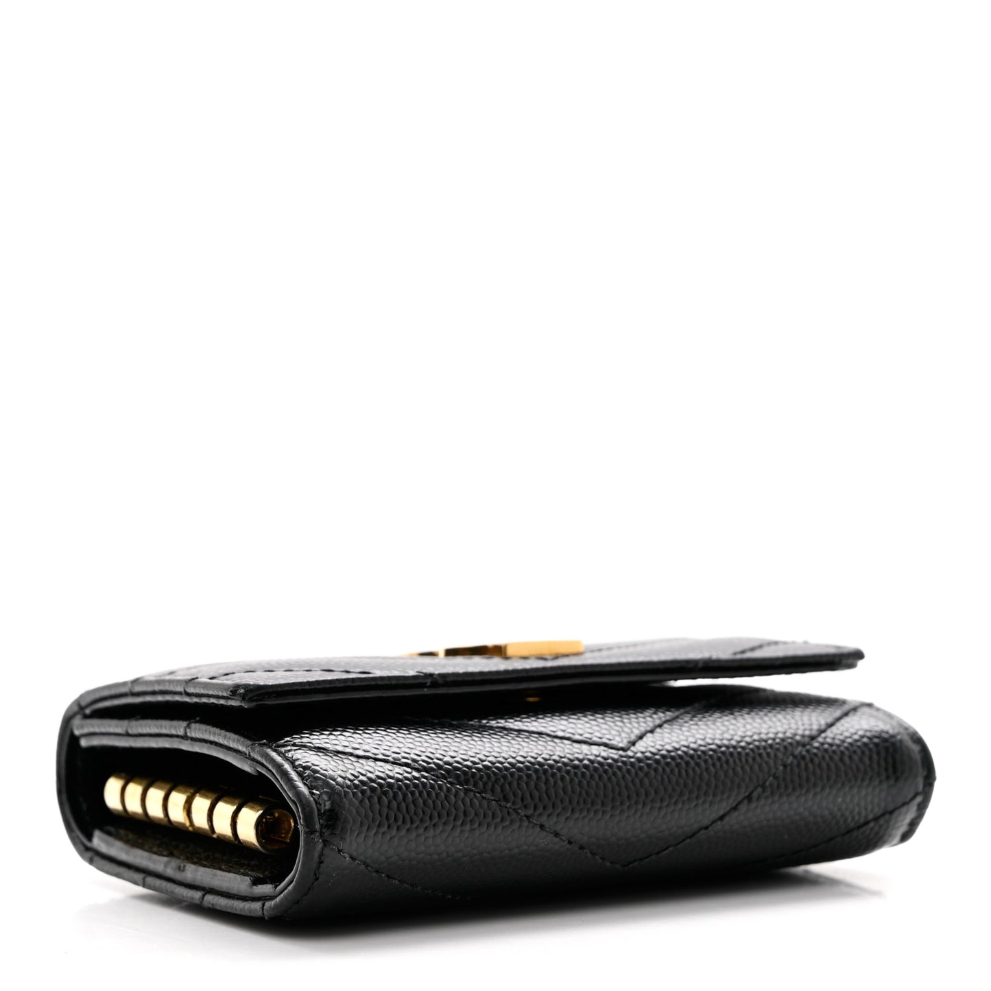 Grain De Poudre Matelasse Cassandre Monogram Slim Key Case Black