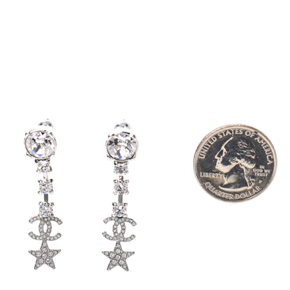 Chanel Crystal Starfall Drop CC Earrings Silver 2 of 6