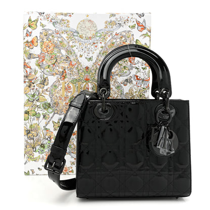 Christian Dior Ultraglossy Patent Cannage Small Lady Dior Black 10 of 10