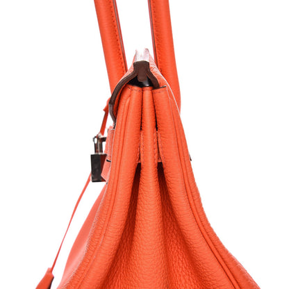 Hermes Taurillon Clemence Birkin 30 Orange Poppy 19 of 33