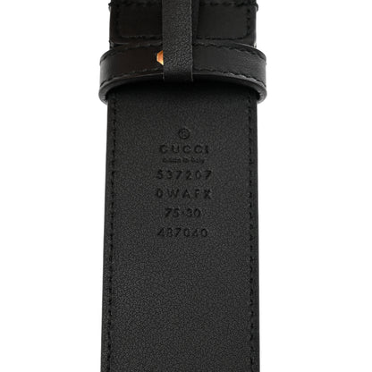 Gucci Calfskin Crystal Metal Tiger Head Buckle 30mm Belt 75/30 Black 3 of 5