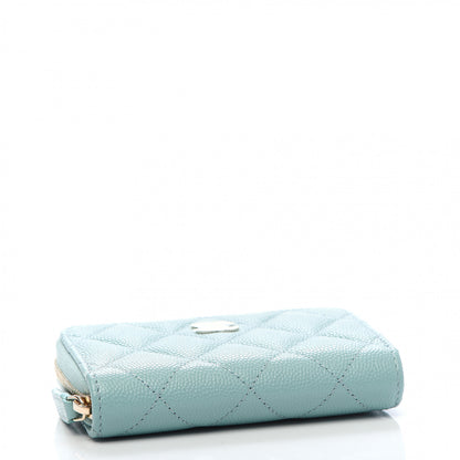 Chanel Caviar Quilted Zip Coin Purse Light Blue 4 of 10