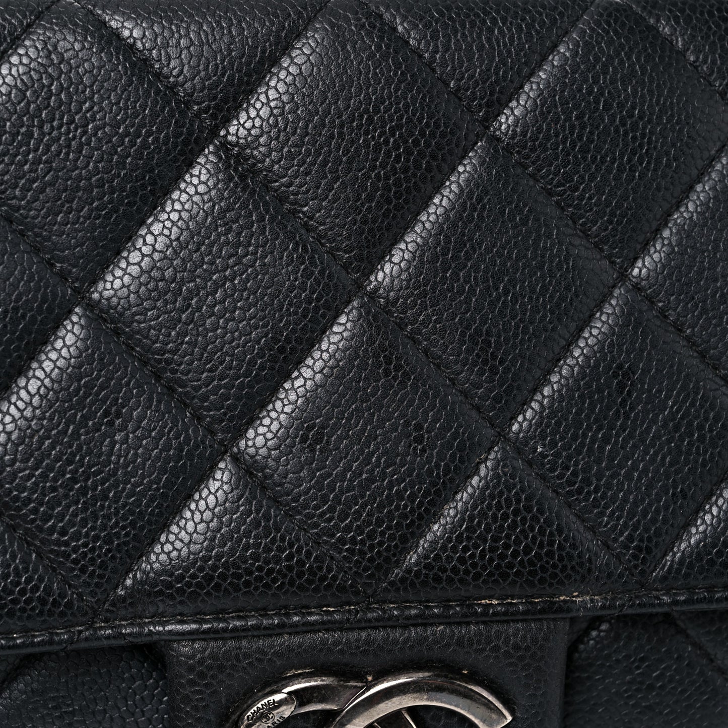 Caviar Quilted Large Retro Class Flap Black
