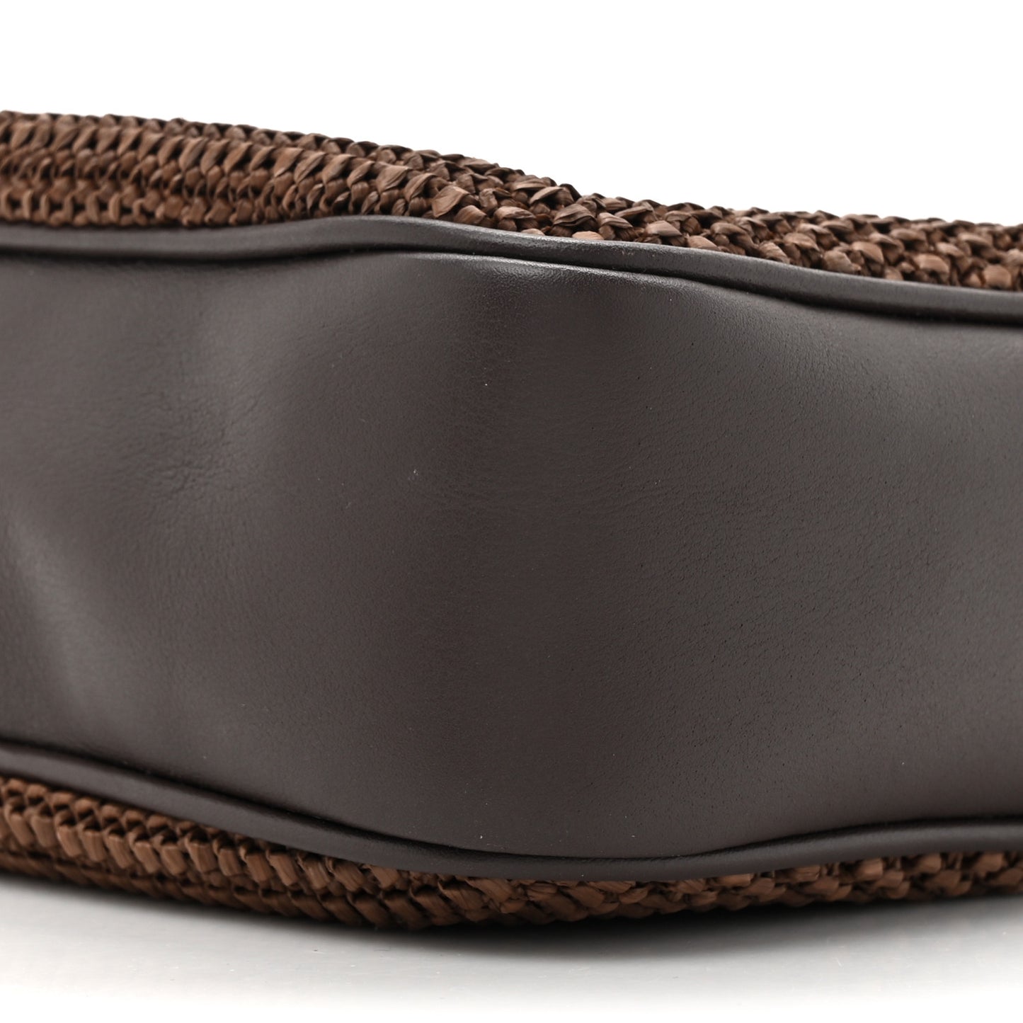 Raffia Canvas Monogram Lou Camera Bag Dark Chocolate