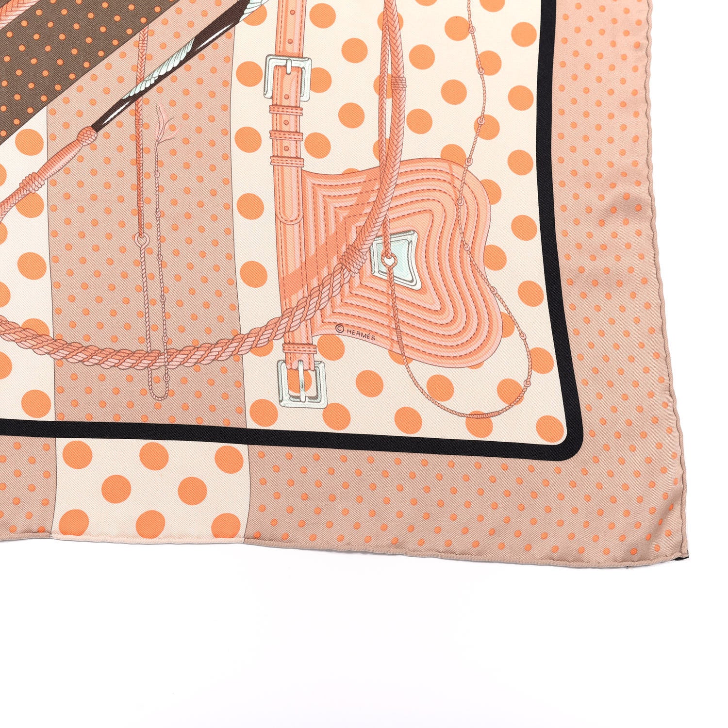 Hermes Silk Clic Clac A Pois Scarf 65 6 of 6