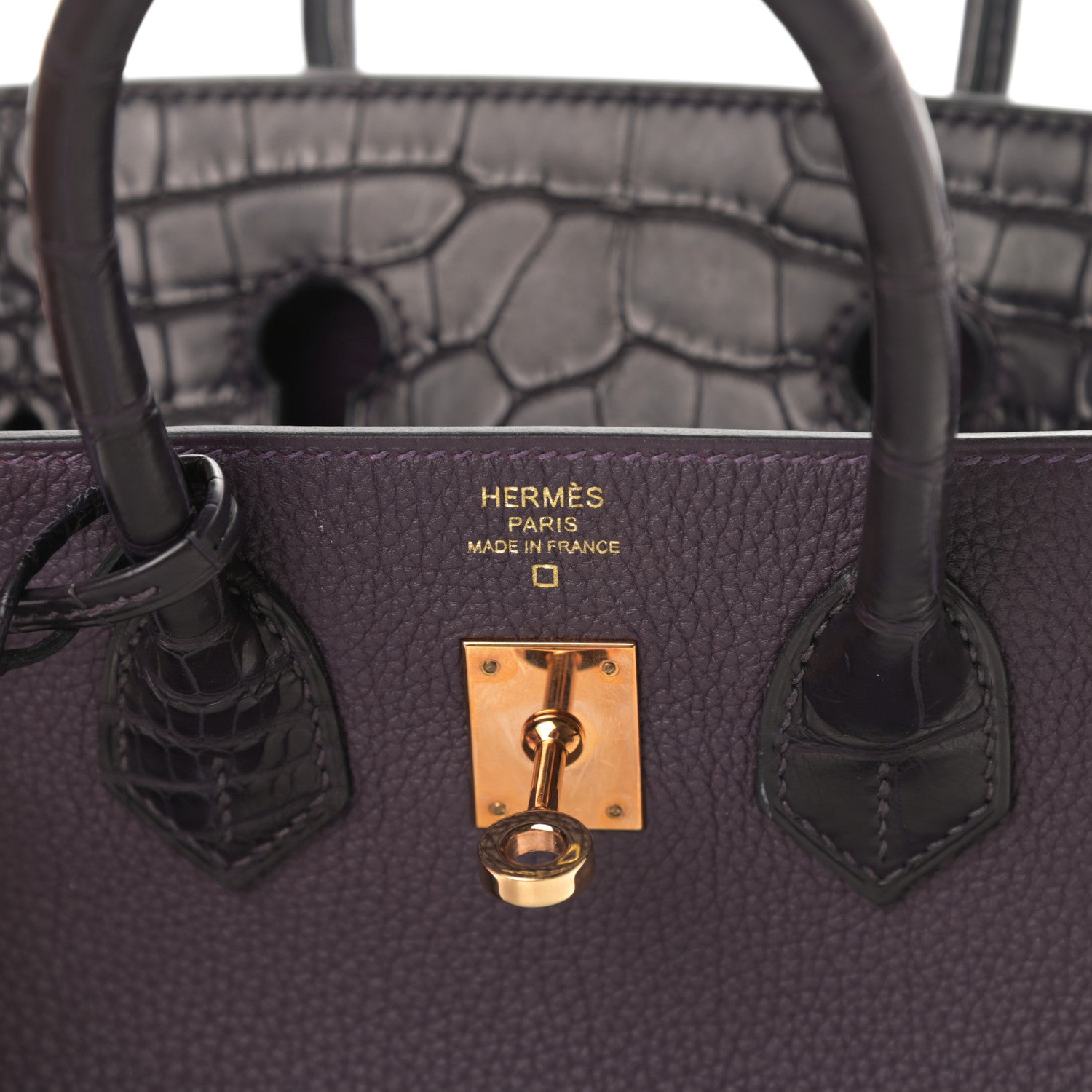 Hermes Togo Matte Alligator Birkin Touch 25 Raisin 6 of 11