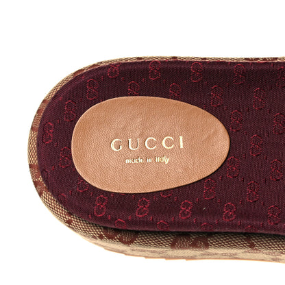 Gucci Canvas GG Monogram Angelina Platform Slide Sandals 37 Beige Ruggine 7 of 8