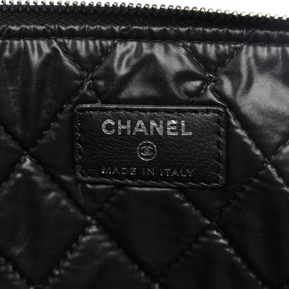 Chanel Lambskin Patent Quilted Large Cosmetic Case Black 6 of 11