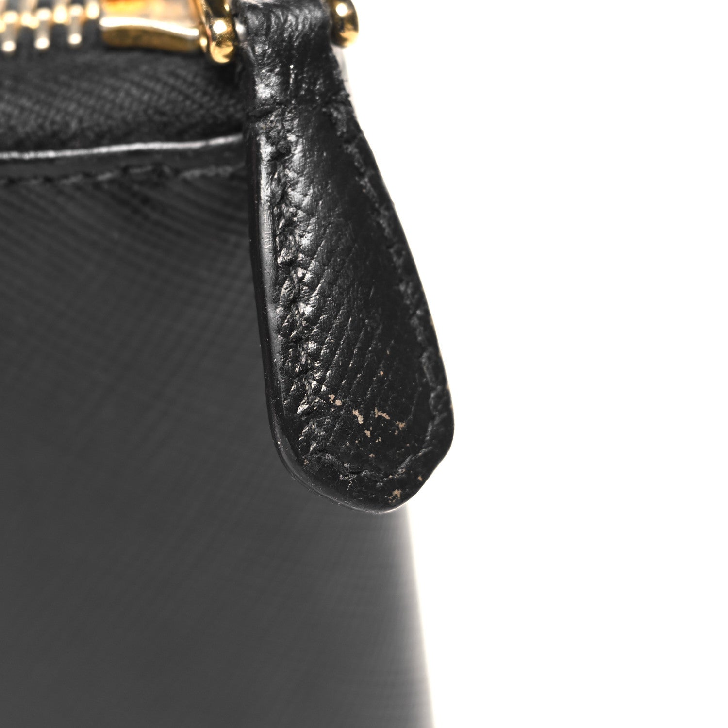 Prada Saffiano Metal Zip Around Wallet Black 7 of 7