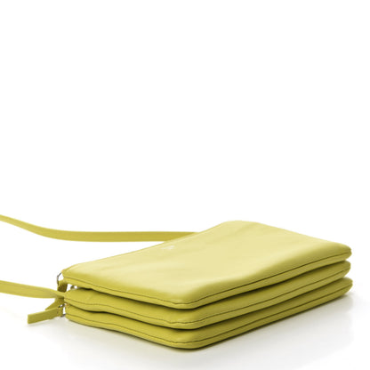 Celine Lambskin Small Trio Crossbody Bag Fluo Yellow 4 of 13