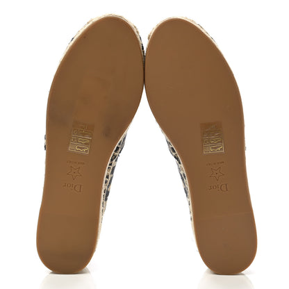 Christian Dior Cotton Embroidered Leopard Print Granville Espadrille 35 Natural 5 of 8