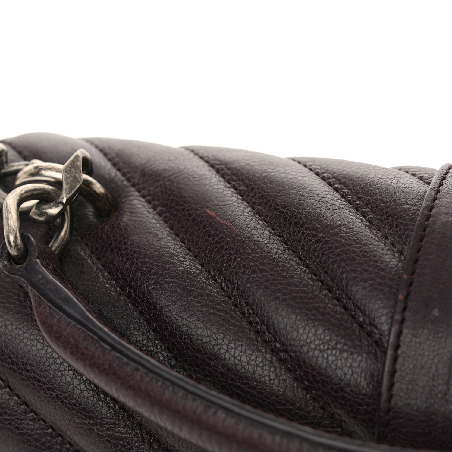 Saint Laurent Sheepskin Matelasse Chevron Monogram Medium College Bag Amaranto 13 of 14