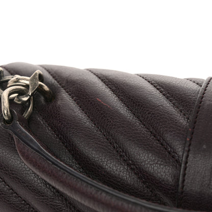 Saint Laurent Sheepskin Matelasse Chevron Monogram Medium College Bag Amaranto 13 of 14