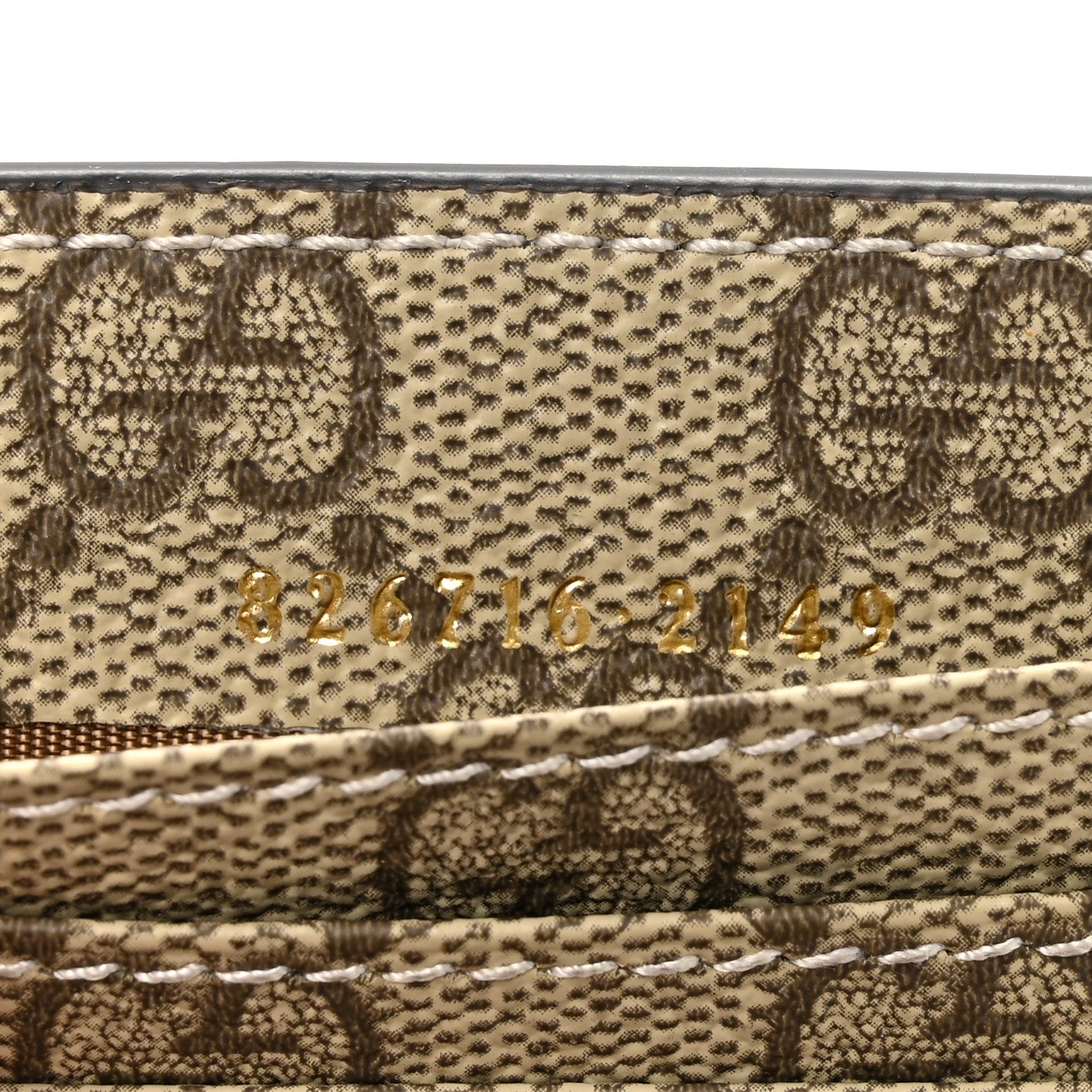 Gucci Arabella Calfskin GG Supreme Emblem Medium Zip Wallet  Sundial Beige Ebony Dark Brown 7 of 8