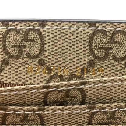 Gucci Arabella Calfskin GG Supreme Emblem Medium Zip Wallet  Sundial Beige Ebony Dark Brown 7 of 8