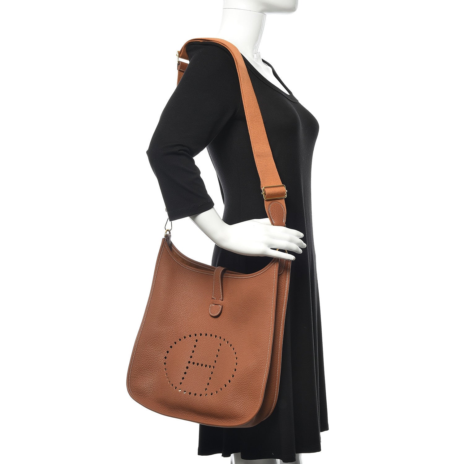 Hermes Taurillon Clemence Evelyne III GM Gold 2 of 10