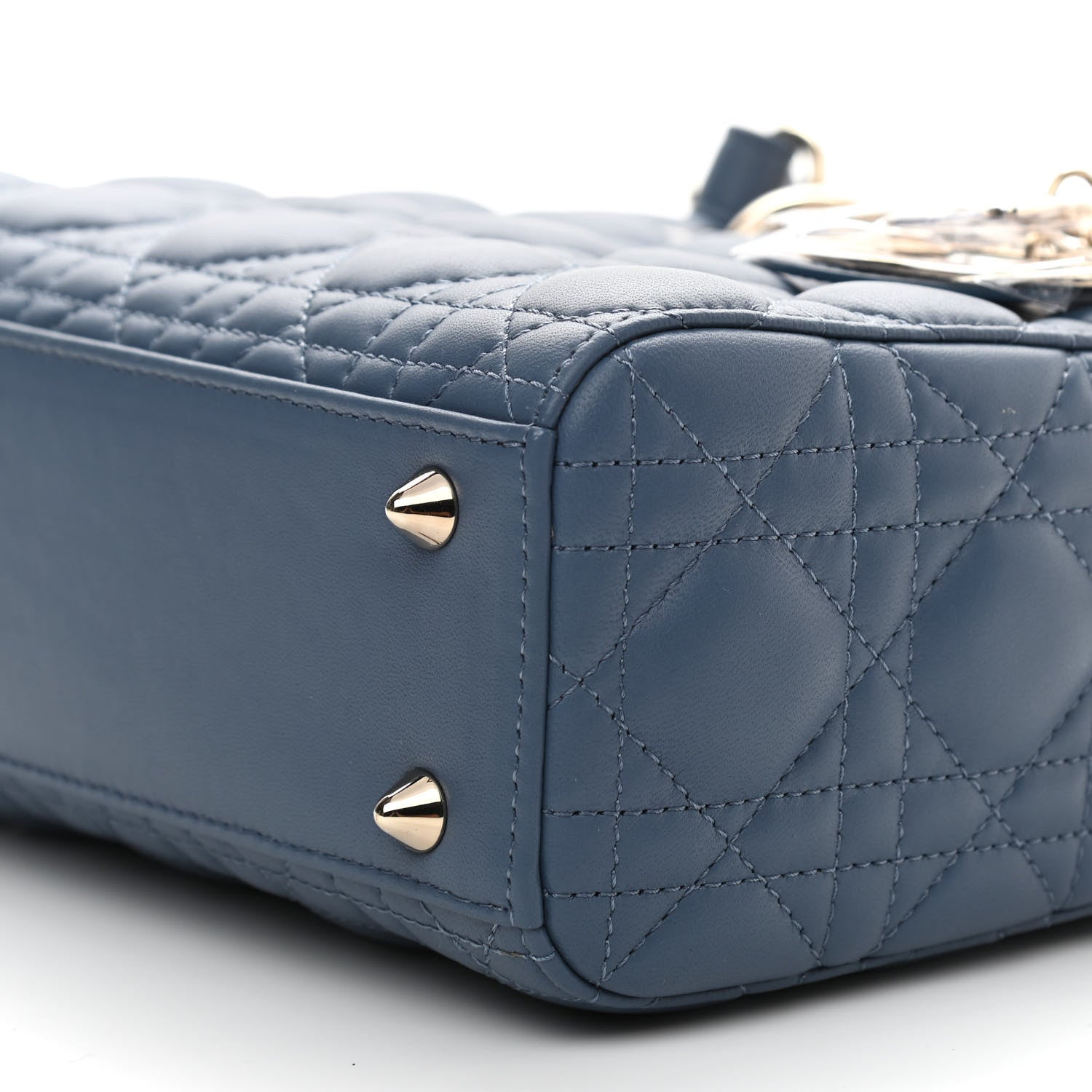 Christian Dior Lambskin Cannage Small Lady Dior Denim 10 of 10