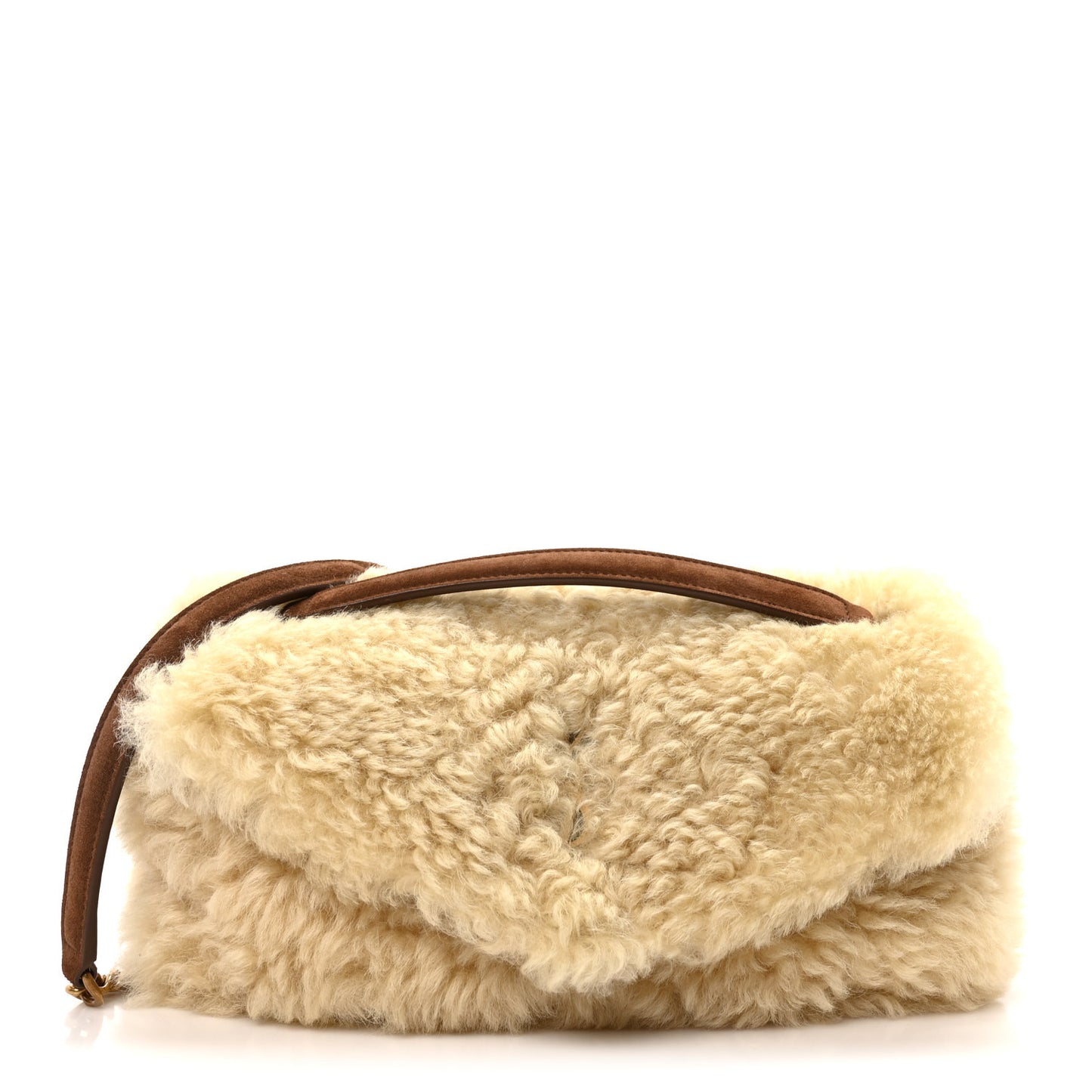Shearling Calypso Crossbody Crema Naturel Dark Cigar