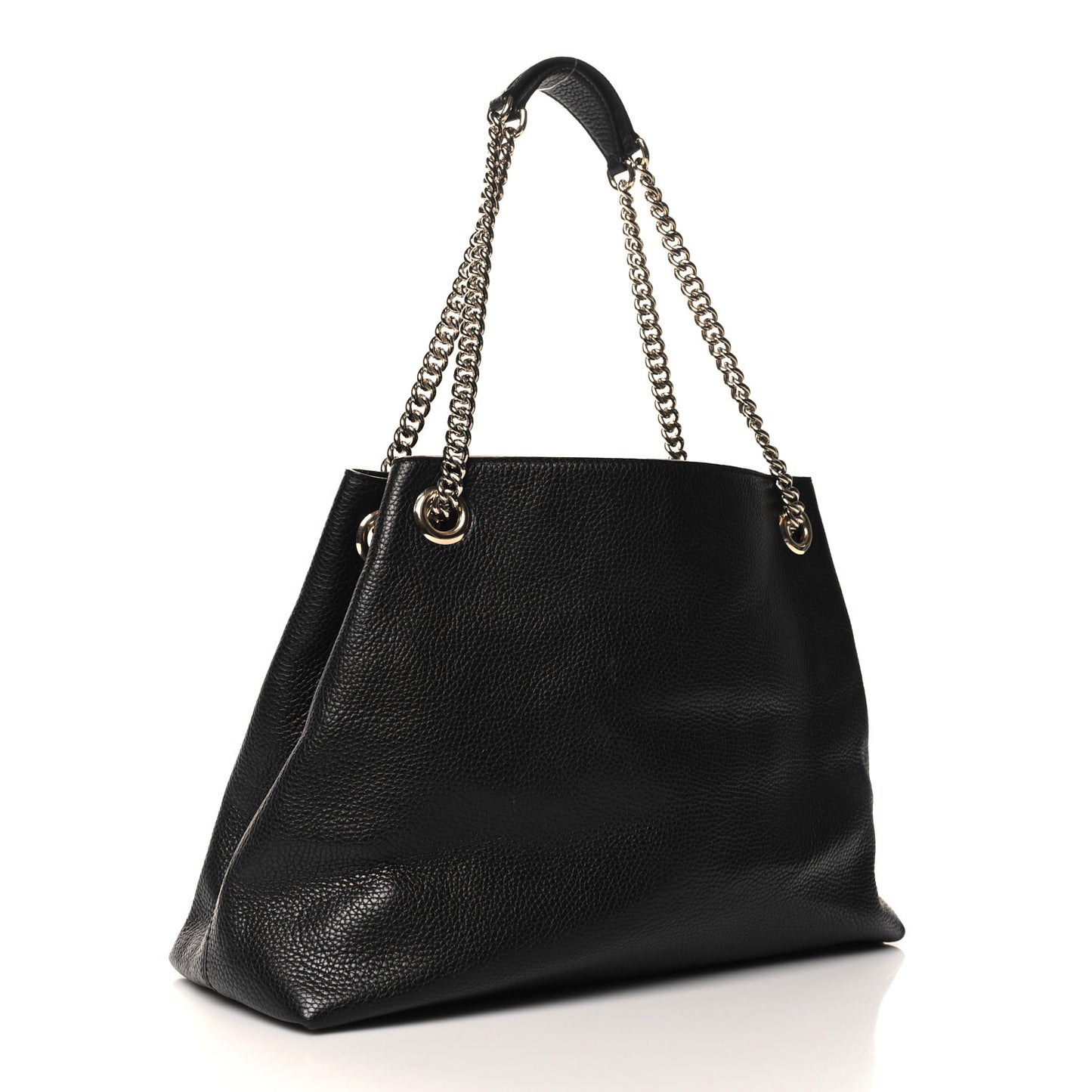 Pebbled Calfskin Medium Soho Chain Shoulder Bag Black