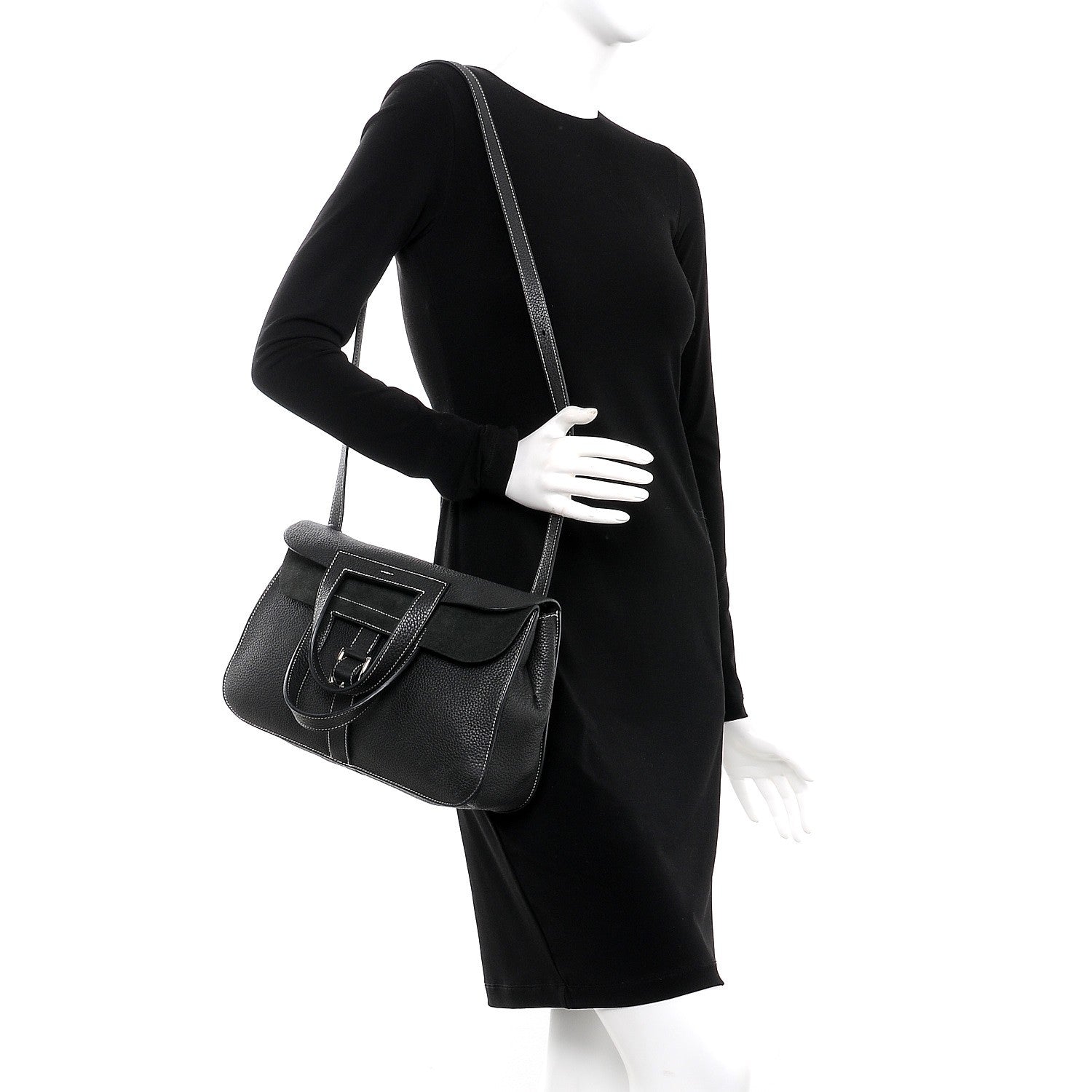 Hermes Taurillon Clemence Halzan 31 GM Black 2 of 10