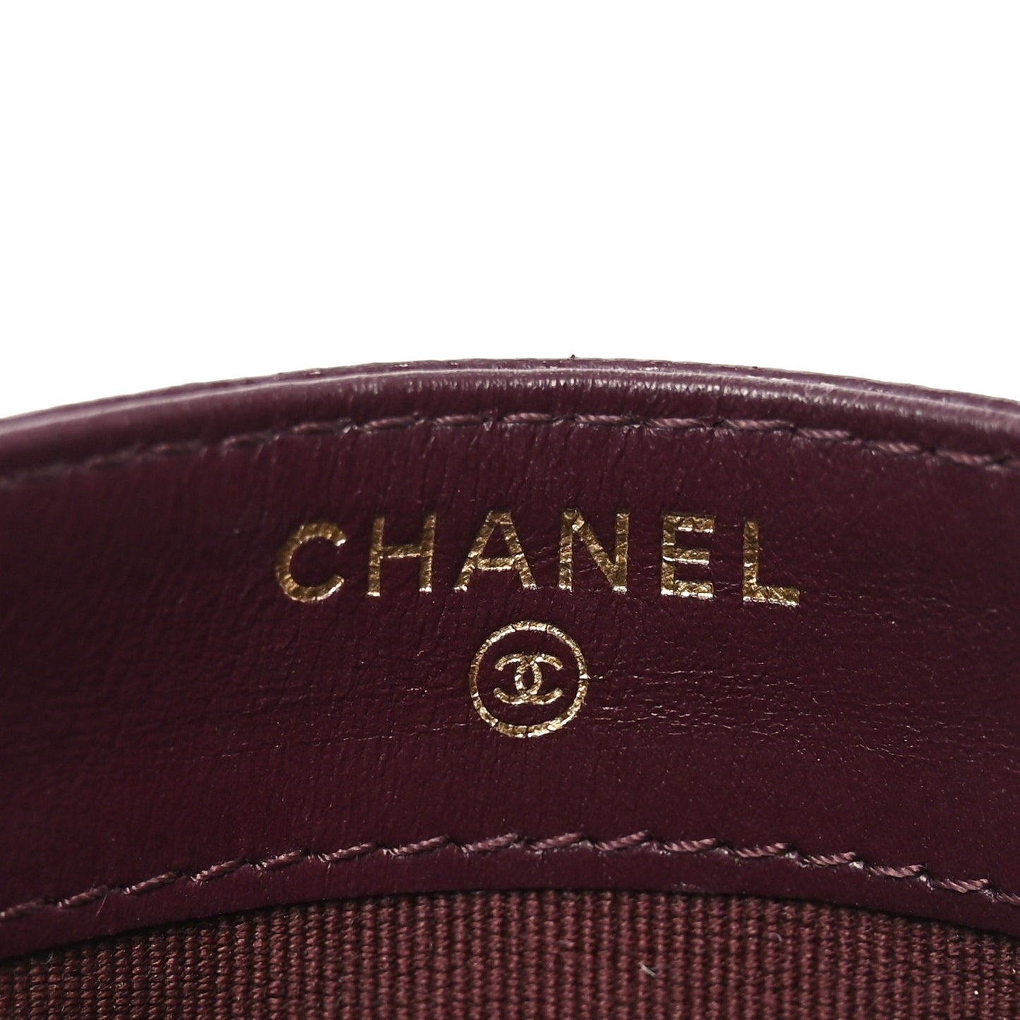 Caviar Quilted Card Holder Burgundy