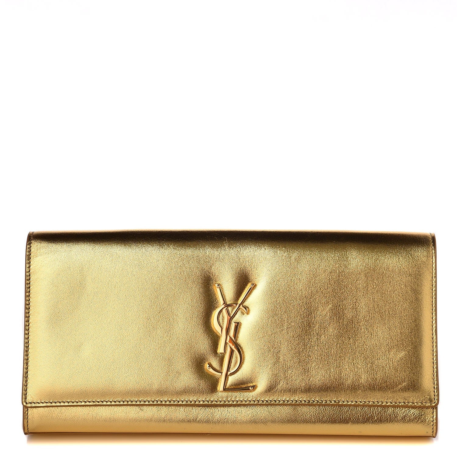 Saint Laurent Metallic Calfskin Monogram Cassandre Clutch Ciad 1 of 9