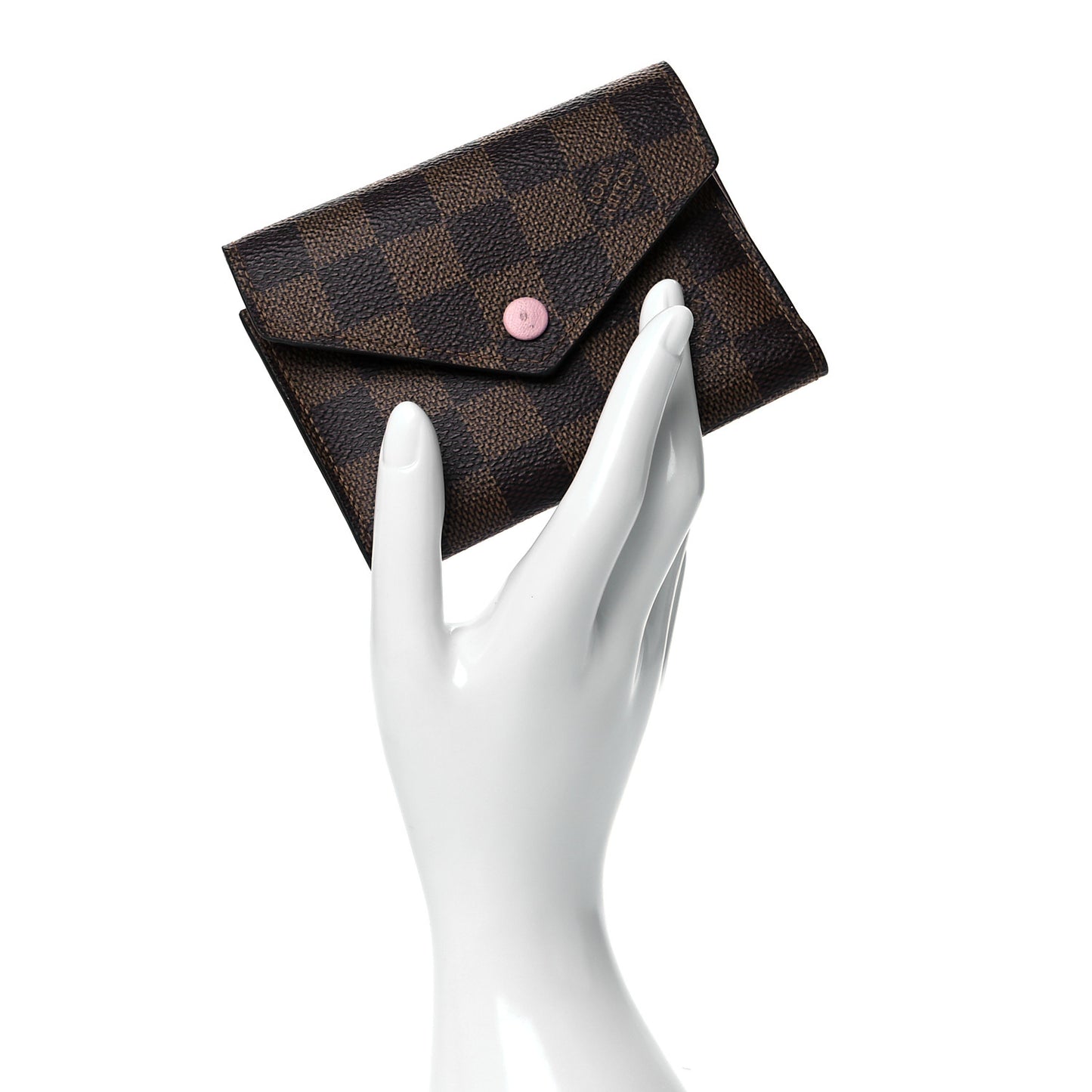 Damier Ebene Victorine Wallet Rose Ballerine