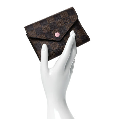 Louis Vuitton Damier Ebene Victorine Wallet Rose Ballerine 2 of 7