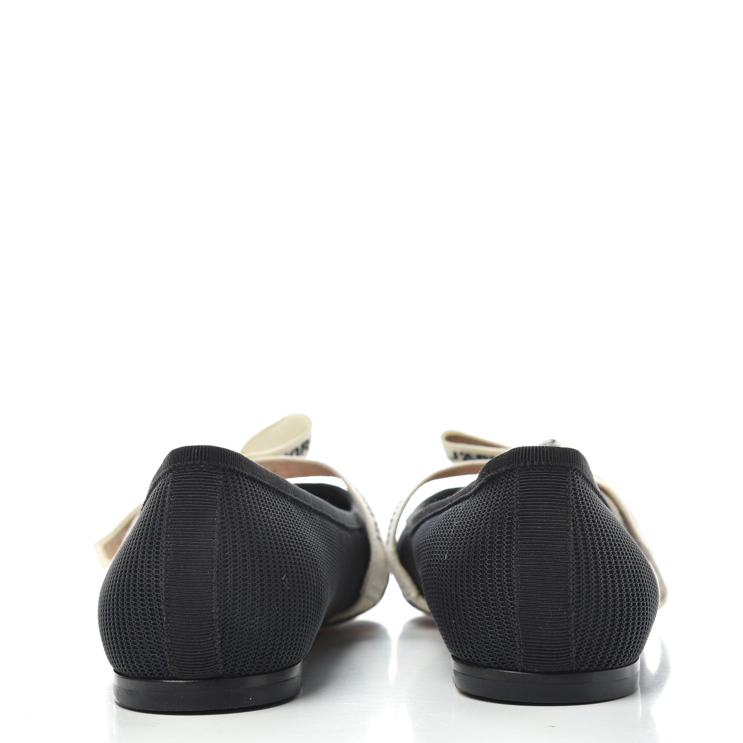 Christian Dior Fabric Ribbon Embroidered J'Adior Ballet Flats 37.5 Black 7 of 11
